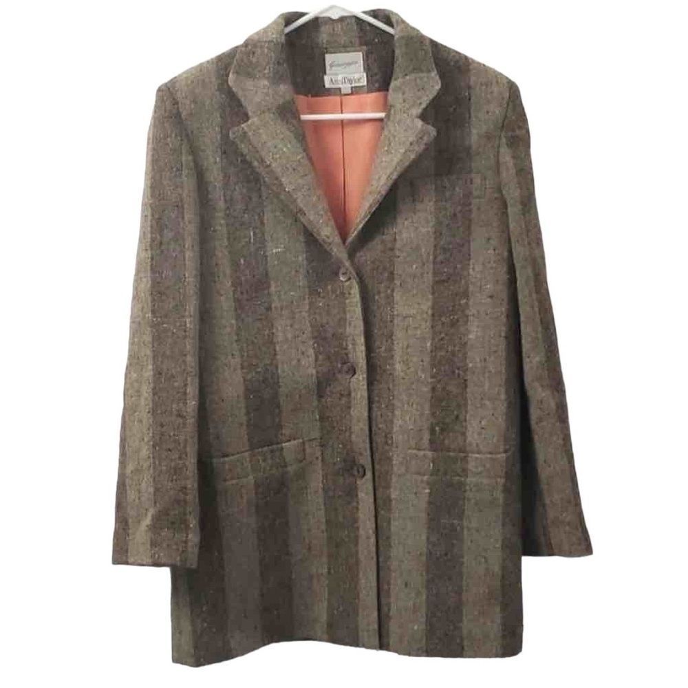 Stunning Vintage 80's Giuseppe Two Tone Wool Blazer With Salmon Lining